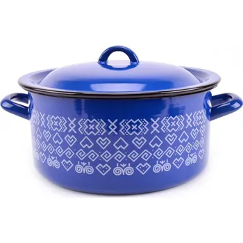 Hrnec Kastrol smalt + pokr. 28cm/8,0L dekor Čičmany KLC