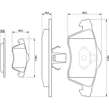 Brzdová destička Sada brzdových destiček, kotoučová brzda, , 7D0698151, BOSCH, 0 986 424 402