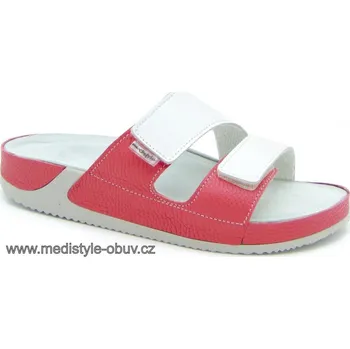 Dámská zdravotní obuv MEDISTYLE HILDA 3H-J11-5 zdravotní pantofel červeno-bílý, --- - 40
