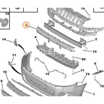 Nárazník Výztuha nárazníku | přední 7414YP,, 7414YP, ECAR, 5792075X