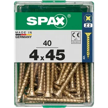 Vrut SPAX Vrut 4x45, zápustná hlava, PZ, YELLOX, 40 ks (M)