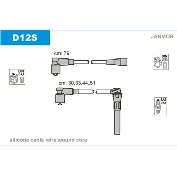 Zapalovací kabel Sada kabelů pro zapalování, , JANMOR, D12S