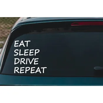 Samolepící dekorace Lepy.cz Samolepka na auto Eat, sleep Velikost (šířka x výška): 20x20cm, Barevná varianta: Tyrkysová modrá