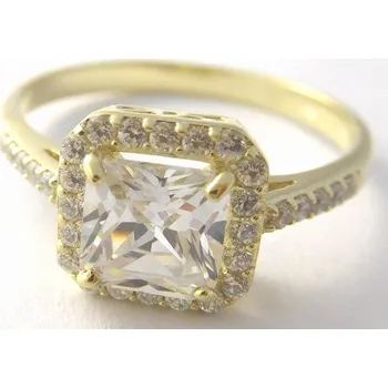 Prsten Klenoty Budín Mohutný zásnubní zlatý prsten s velkým zirkonem 585/2,66gr vel.58 226041119 (Klenoty Budín Mohutný zásnubní zlatý prsten s velkým zirkonem 585/2,66gr vel.58 226041119)