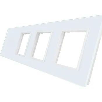 vypínač WELAIK čtyřnásobný skleněný panel 0+zás+zás+zás - bílý