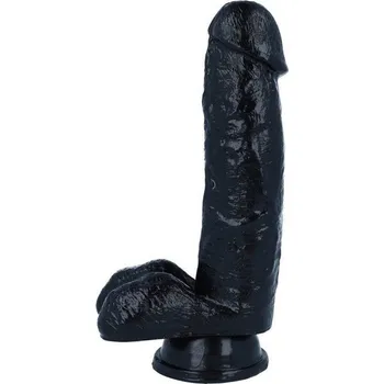 Dildo LOLO realistické dildo s varlaty a přísavkou černé