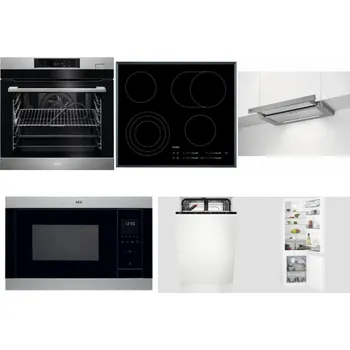 Set domácích spotřebičů AEG BSK782380M + AEG Mastery DirectTouch HK654070FB + AEG DPE5660M + AEG Mastery MSB2547D-M + AEG Mastery GlassCare FSE73407P + AEG Mastery NoFrost SCB618F6TS