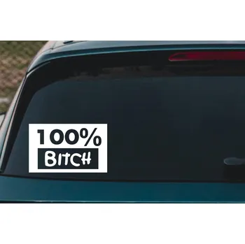 Samolepící dekorace Lepy.cz Samolepka na auto 100% bitch Velikost (šířka x výška): 45x28cm, Barevná varianta: Tyrkysová modrá