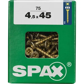 Vrut SPAX Vrut 4,5x45, zápustná hlava, PZ, YELLOX, 75 ks (L)