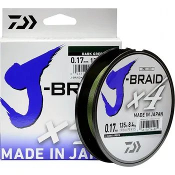 Daiwa pletená šňůra J-Braid X4 135m dark green