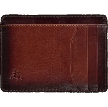 Peněženka Visconti větší pouzdro na karty z leštěné kůže leštěná hnědá