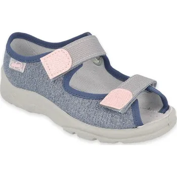 Dívčí obuv Befado dětské papuče na suchý zip, vícebarevné, velikost 33