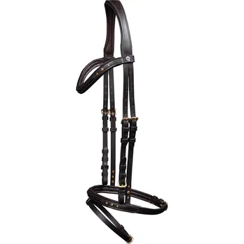 Věšák na sedlo a uzdečku WALDHAUSEN Uzdečka Snaffle Waldhausen, brown/gold