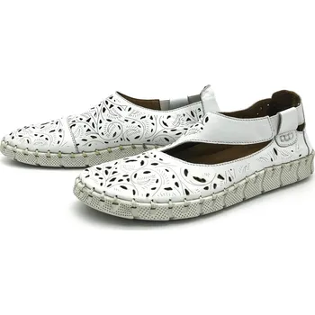 Dámské lodičky URBAN LADIES Dámská kožená balerína HY2024-1 bílá URBAN Barva: Bílá, Velikost: 39