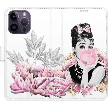 Pouzdro na mobilní telefon Flipové pouzdro iSaprio - Girl with bubble - iPhone 14 Pro Max