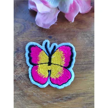 Textilní nažehlovací páska Nažehlovačka motýlek růžovo žlutý