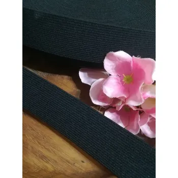 Textilní guma Pruženka hladká, měkká šíře 30 mm tkaná černá