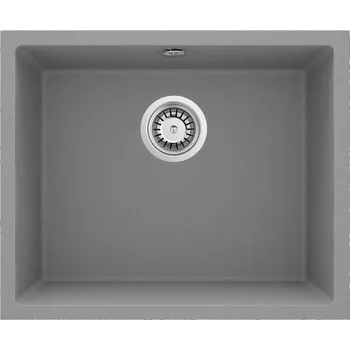 Deante Corda, granitový dřez pod desku 550x460x204 mm, 3,5" + prostorově úsporný sifon, 1-komorový, šedá, ZQA_S10C