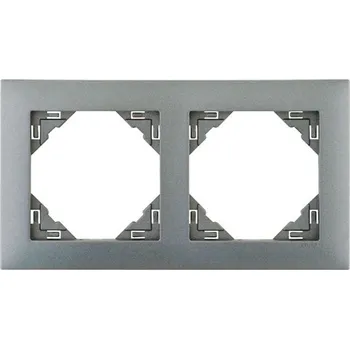 vypínač e2 elektro GmbH Rámeček 2 násobný stříbrný Logus