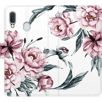 Pouzdro na mobilní telefon Flipové pouzdro iSaprio - Pink Flowers - Samsung Galaxy A20e