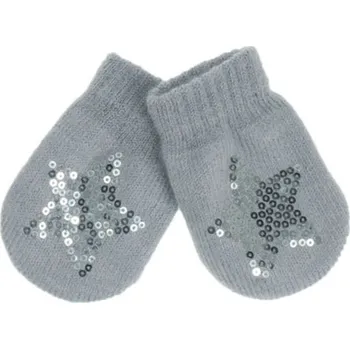 Rukavice Kojenecké rukavičky s flitrovým šedé Star