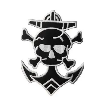Nášivka Nášivka - Kotva s lebkou bílá větší