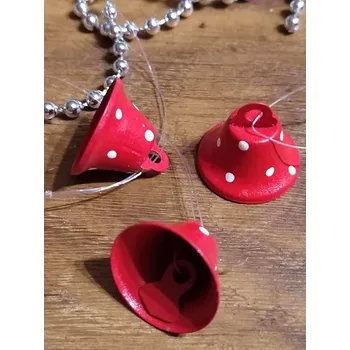 umělá květina Kovový zvoneček Ø26 mm červeno bílá