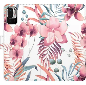 Pouzdro na mobilní telefon Flipové pouzdro iSaprio - Pink Flowers 02 - Xiaomi Redmi Note 10 5G