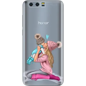 Pouzdro na mobilní telefon Odolné silikonové pouzdro iSaprio - Kissing Mom - Blond and Boy - Huawei Honor 9