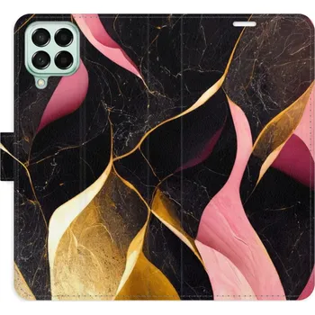 Pouzdro na mobilní telefon Flipové pouzdro iSaprio - Gold Pink Marble 02 - Samsung Galaxy M53 5G
