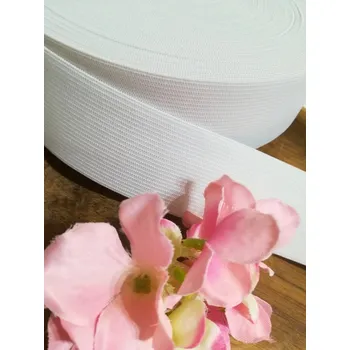 Textilie Pruženka hladká, měkká šíře 30 mm tkaná bílá