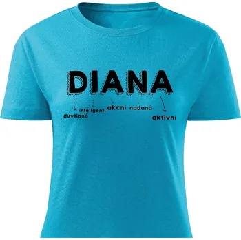 Dámské tričko Dámské tričko Diana Barva: Tyrkysová, Velikost: S