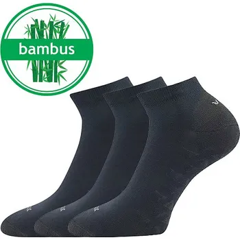 Pánské ponožky VOXX Ponožky nízké bambusové BENG s masážním chodidlem TMAVĚ ŠEDÉ (3 páry) 39-42 119601