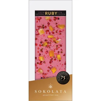 Čokoláda RUBY čokoláda s mangem a růžovým pepřem 100g SOKOLATA AGAPITOS