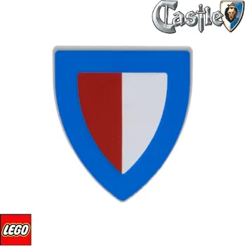 Stavebnice LEGO LEGO® Příslušenství k figurkám LEGO ŠTÍT trojúhelníkový šedý / modré ohraničení 3846pb065