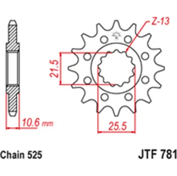 Řetězová sada pro motocykl Přední řetězové kolečko JTF781 14 zubů