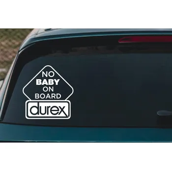 Samolepící dekorace Lepy.cz Samolepka na auto No baby on board Velikost (šířka x výška): 15x16cm, Barevná varianta: Tmavě šedivá