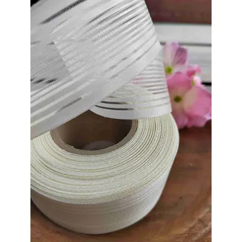 Stuha Stuha dekorační šíře 40 mm krémová