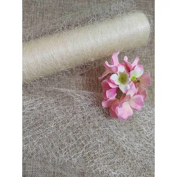 Krajka Pavučinka dekorační šíře 30 cm krémová