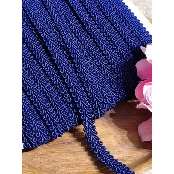 Krajka Prýmek šíře 8 mm modrá tmavá