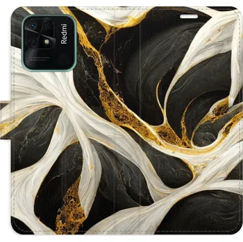 Pouzdro na mobilní telefon Flipové pouzdro iSaprio - BlackGold Marble - Xiaomi Redmi 10C
