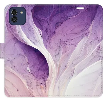 Pouzdro na mobilní telefon Flipové pouzdro iSaprio - Purple Paint - Samsung Galaxy A03