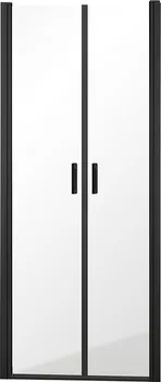 Sprchové dveře Roltechnik Baden Black II dvoukřídlé dveře do niky 80 cm černý elox/sklo
