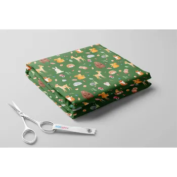 Fleece antipilling, Zvířátka a lesní plody Barva: Zelená