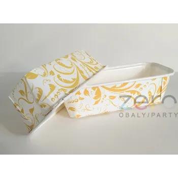 Forma na pečení Forma papírová na pečení 158x54x50 mm (5 ks) - bílá s tiskem