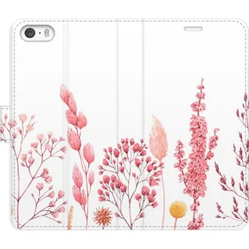 Pouzdro na mobilní telefon Flipové pouzdro iSaprio - Pink Flowers 03 - iPhone 5/5S/SE