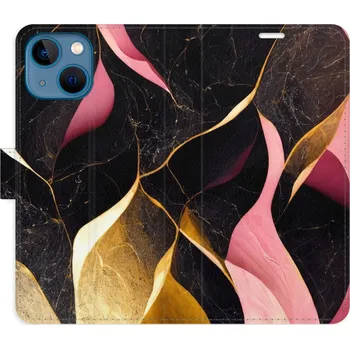 Pouzdro na mobilní telefon Flipové pouzdro iSaprio - Gold Pink Marble 02 - iPhone 13 mini