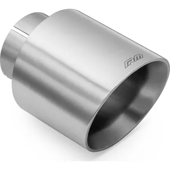 Zadní díl výfuku Koncovka výfuku RM Motors saténová z nerezové oceli, šíkmá KSCS/DS Vstupní průměr: 50 mm, Průměr hrotu: 76 mm, Včetně svorky: Ano