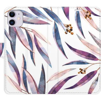 Pouzdro na mobilní telefon Flipové pouzdro iSaprio - Ornamental Leaves - iPhone 11