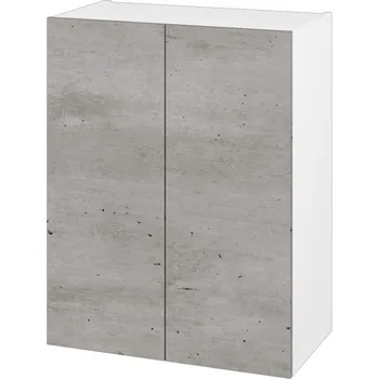 Koupelnový nábytek Dřevojas Horní skříňka DOS SYD2 60 - N01 Bílá lesk / Bez úchytky T31 / D01 Beton
